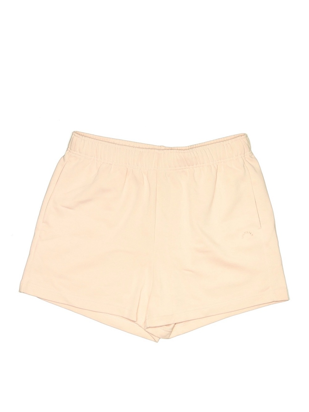 LILYSILK Cotton Mulberry Silk Ribbed Lounge Shorts Pastel Pink Elastic Waist L